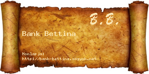 Bank Bettina névjegykártya